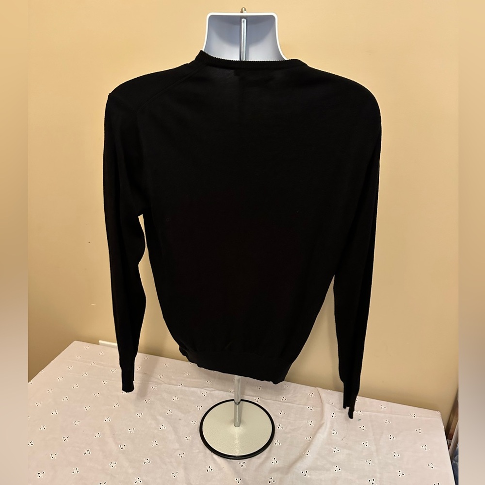 Peter Millar Men's Crew Neck sweater black pullover cotton silk cashmere Medium